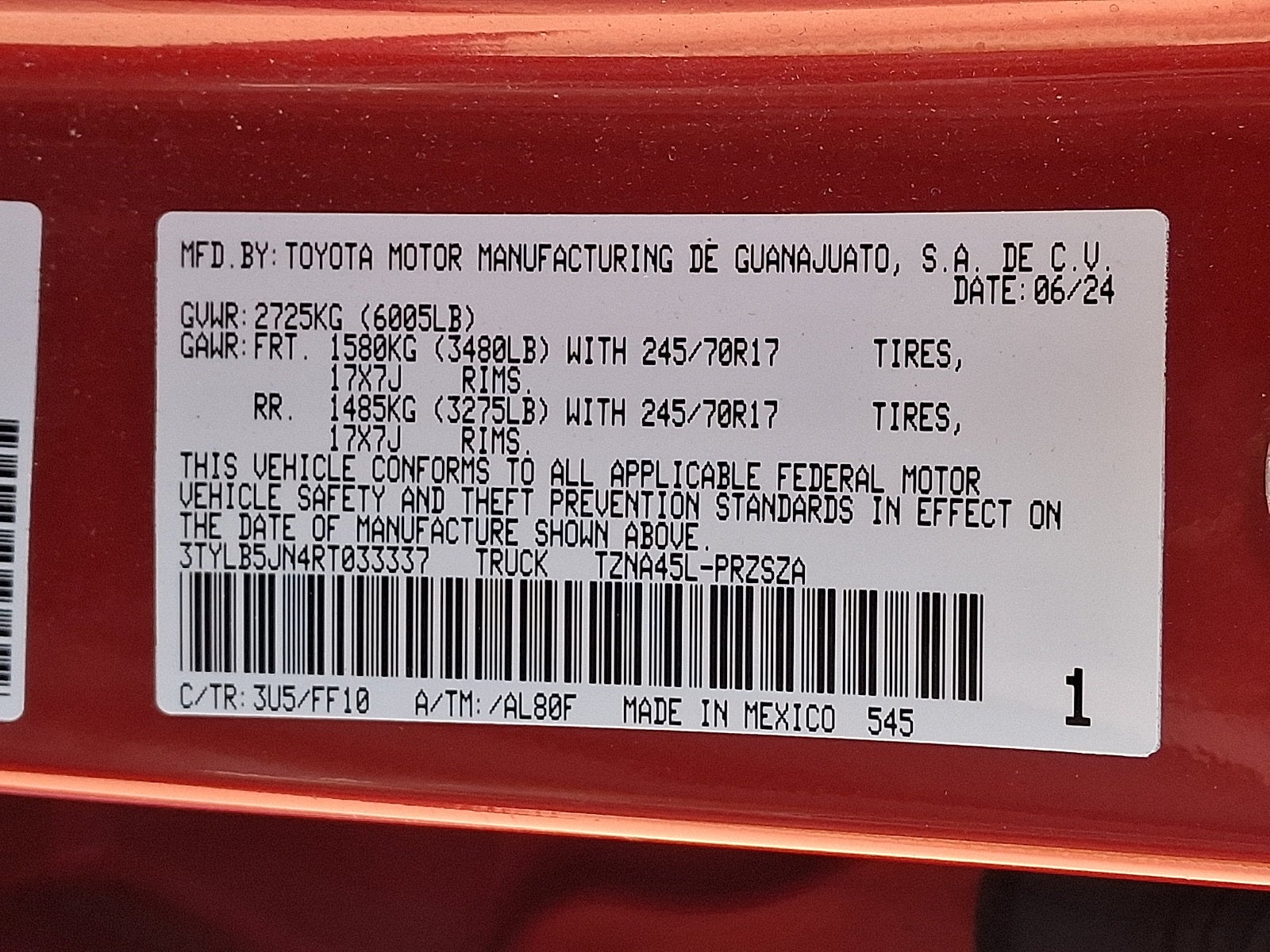 2024 Toyota Tacoma 4WD Base