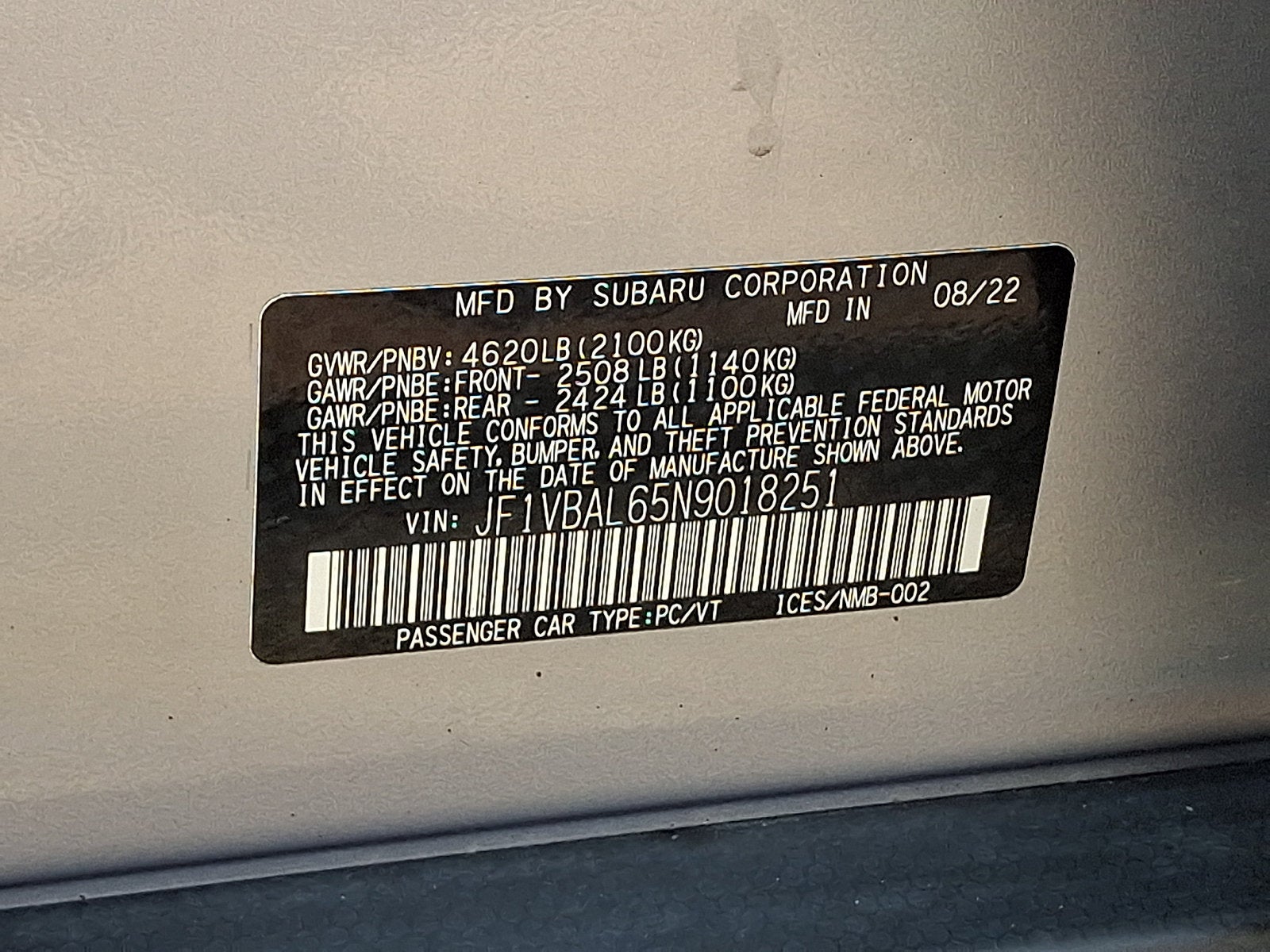 2022 Subaru WRX Limited